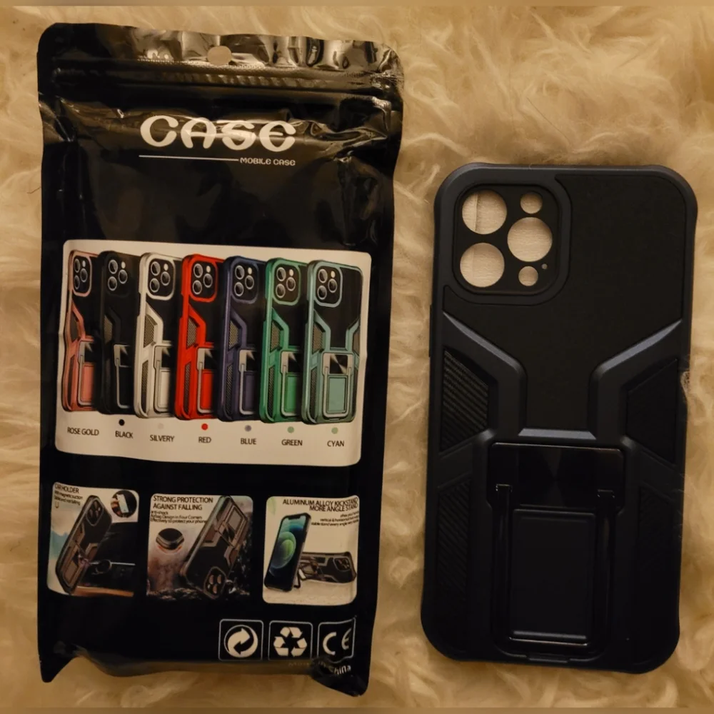 iPhone 12 Pro Max Case w/Magnetic Car Holder Kickstand